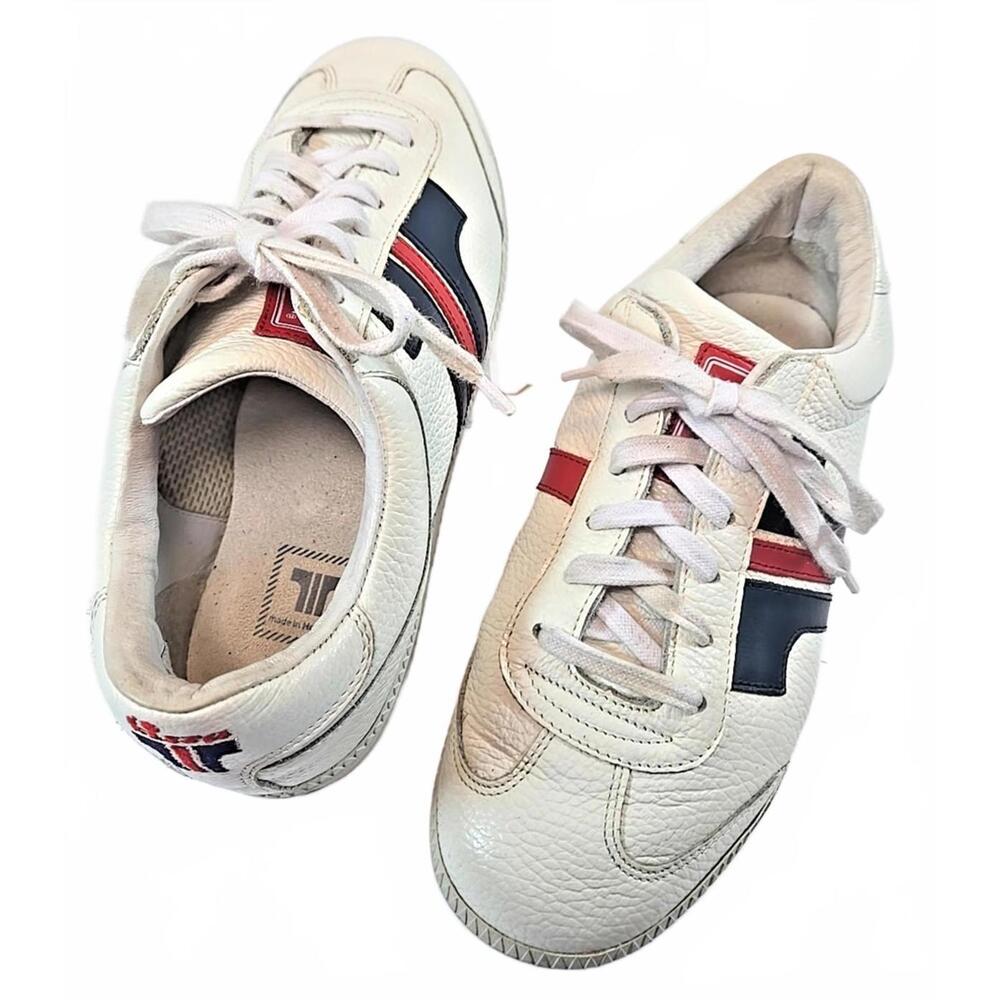 Tisza Compakt Tri Color Leather Sneakers EU 41 Hungary White Blue Red Size 7.5